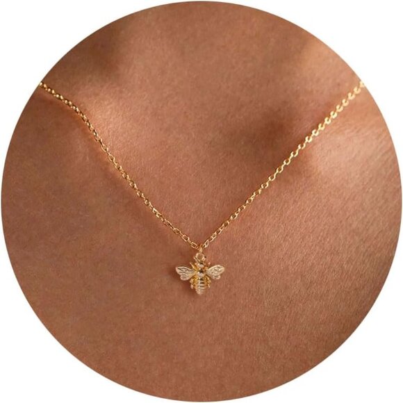 ⚡Dainty 14K Gold Plated Bird Bee Butterfly Cat Dragon Dragonfly Turtle Necklace - Picture 1 of 6